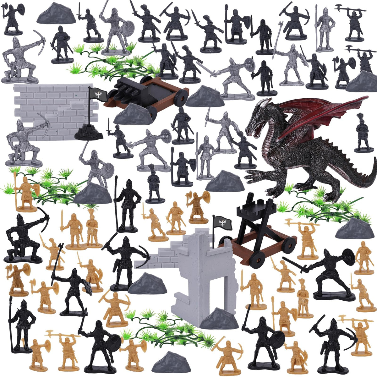 3 otters medieval dragon battle set: immersive fantasy play for kids.