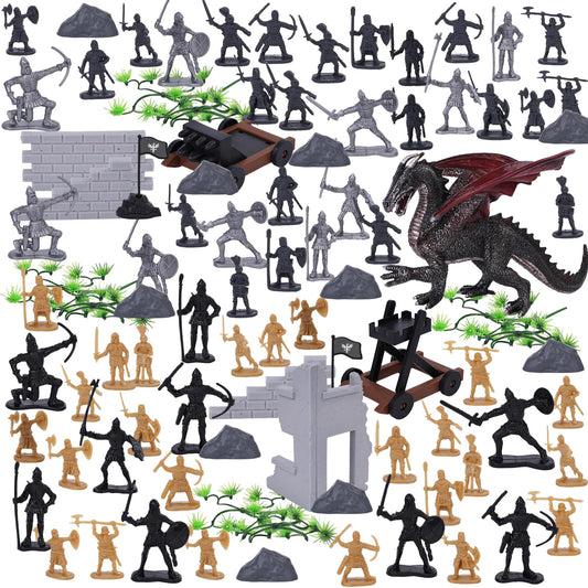 3 otters medieval dragon battle set: immersive fantasy play for kids.