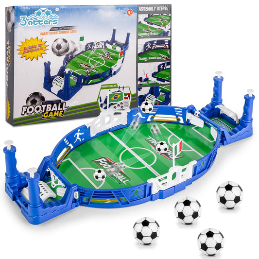 3 otters mini soccer board game box – compact setup for easy holiday fun.