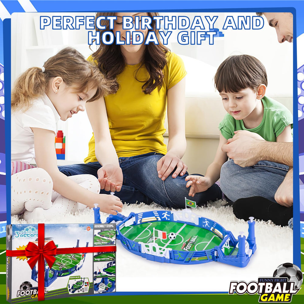 Durable build of 3 otters mini soccer board game designed for family play.
