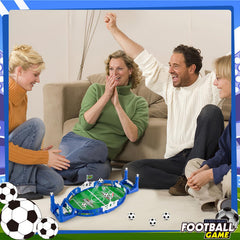 Christmas gathering with 3 otters mini soccer board game – family fun.