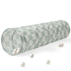3 Sprouts Play Tunnel assembled in checkered green promotes indoor exploration and social play.