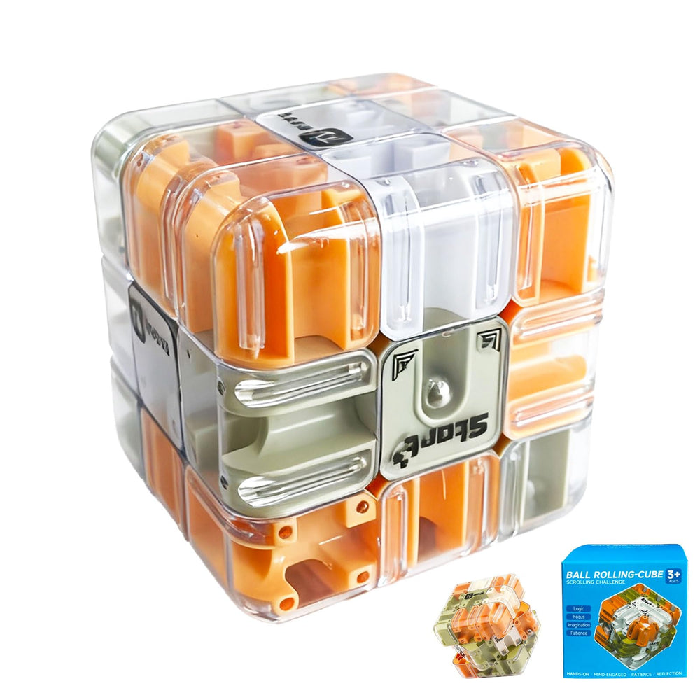 3D Maze Cube Ball front view showing a durable brain teaser for focus and family fun