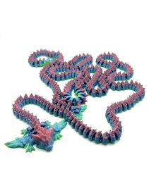 3D Printed Multi Color Giant Dragon front view showcases intricate detailing for display