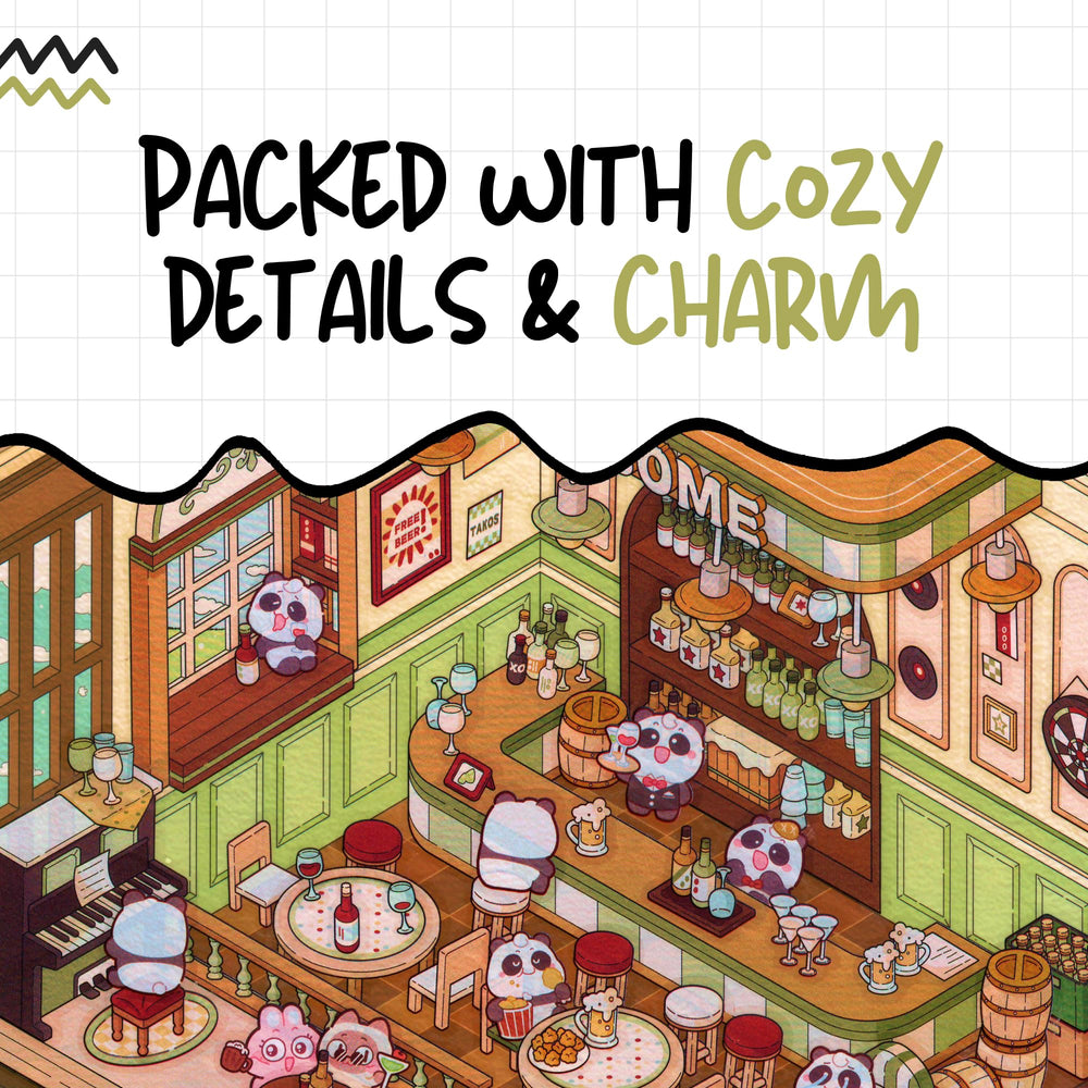 3D Sticker Therapy Scene Winter Festival: cozy isometric winter vignette for seasonal crafting