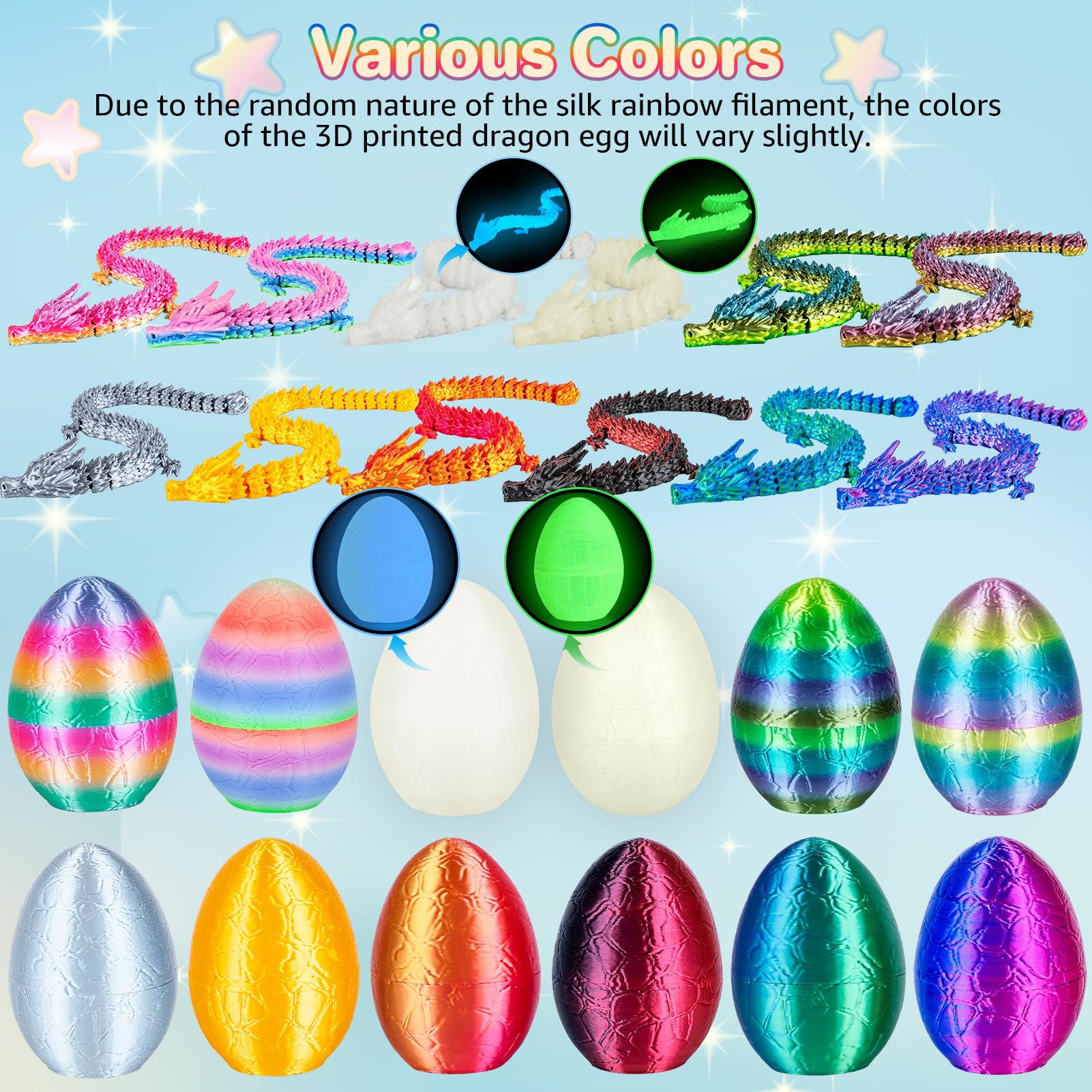 3Dgenius colorful 3D printed dragon egg adds vivid decor to any room.