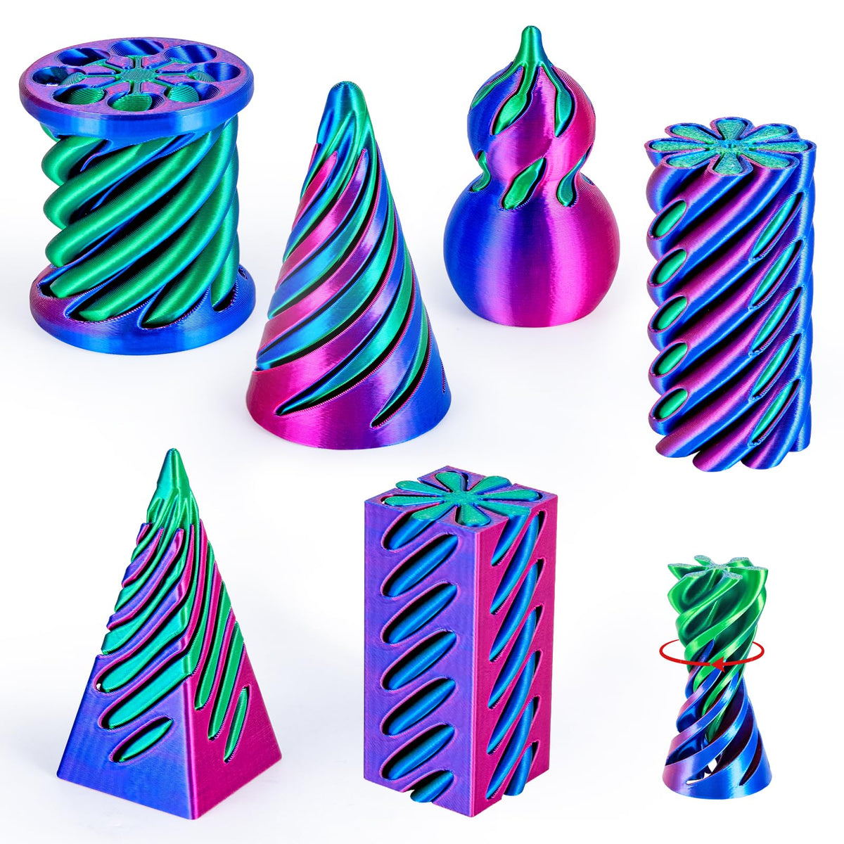 3Dgenius spiral cylinder fidget for calm focus and tactile engagement