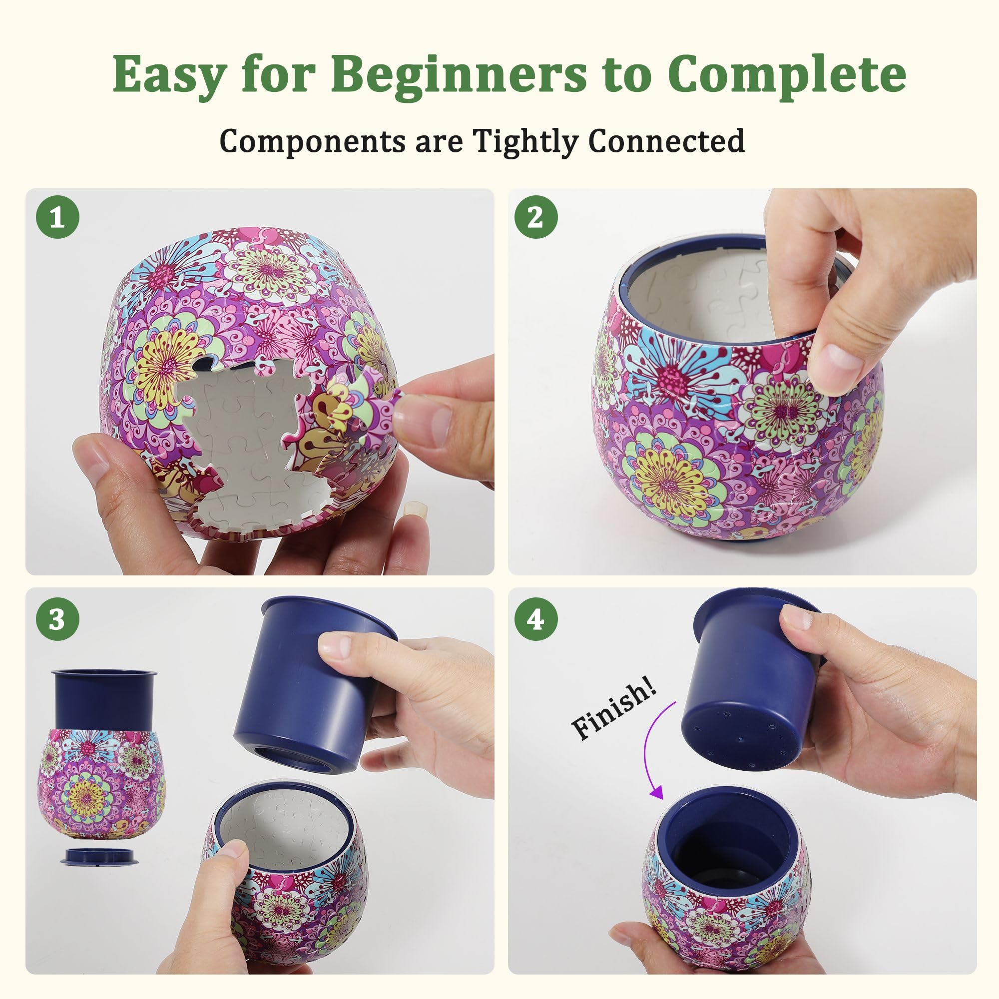 3DVASE puzzle planter gift-ready packaging for puzzle lovers