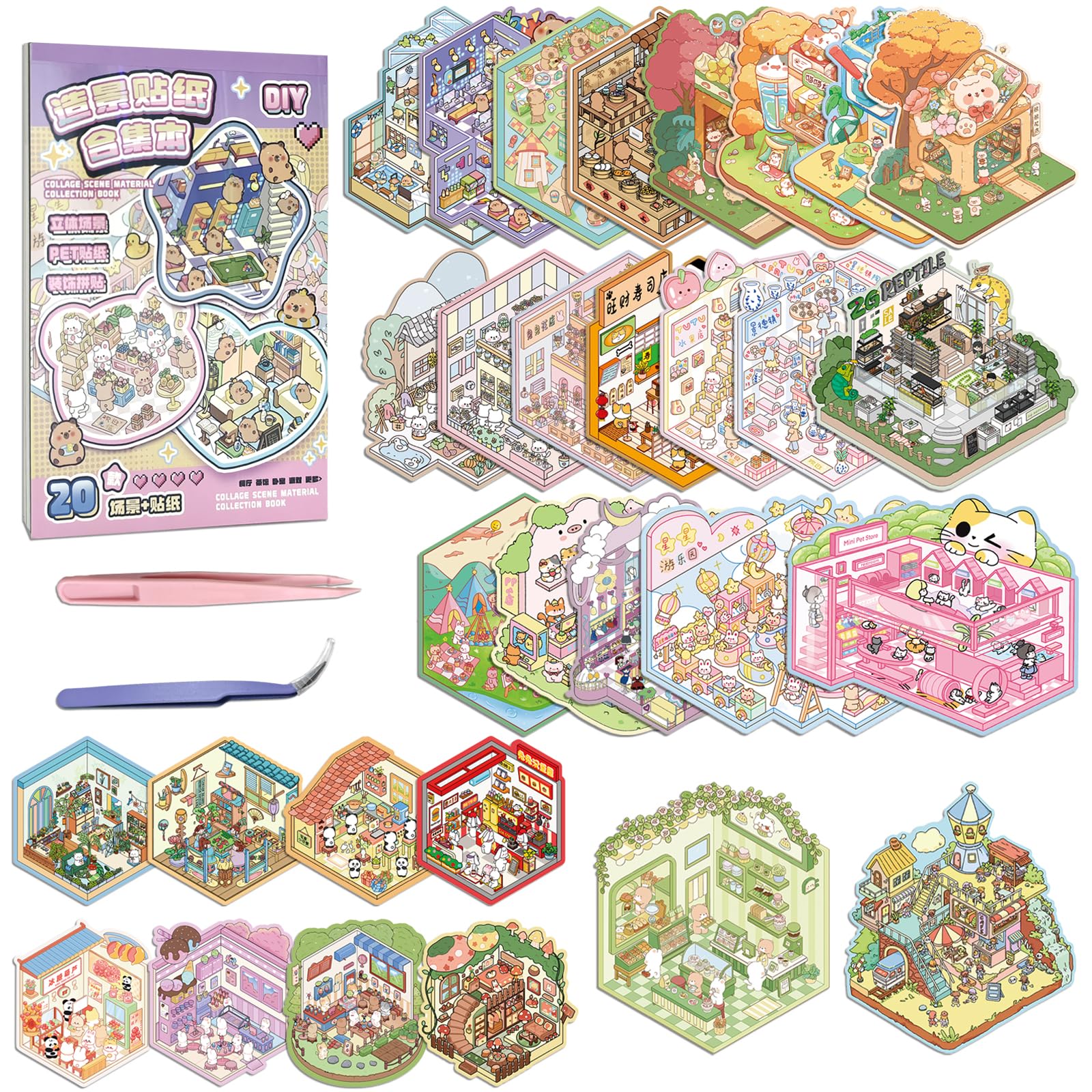 3R TABLET DIY sticker pack cover scene enhances creative planning on your desk