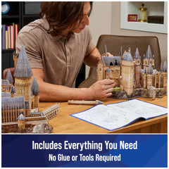4D Build Hogwarts Castle puzzle sheets: 384 pieces for glue-free assembly