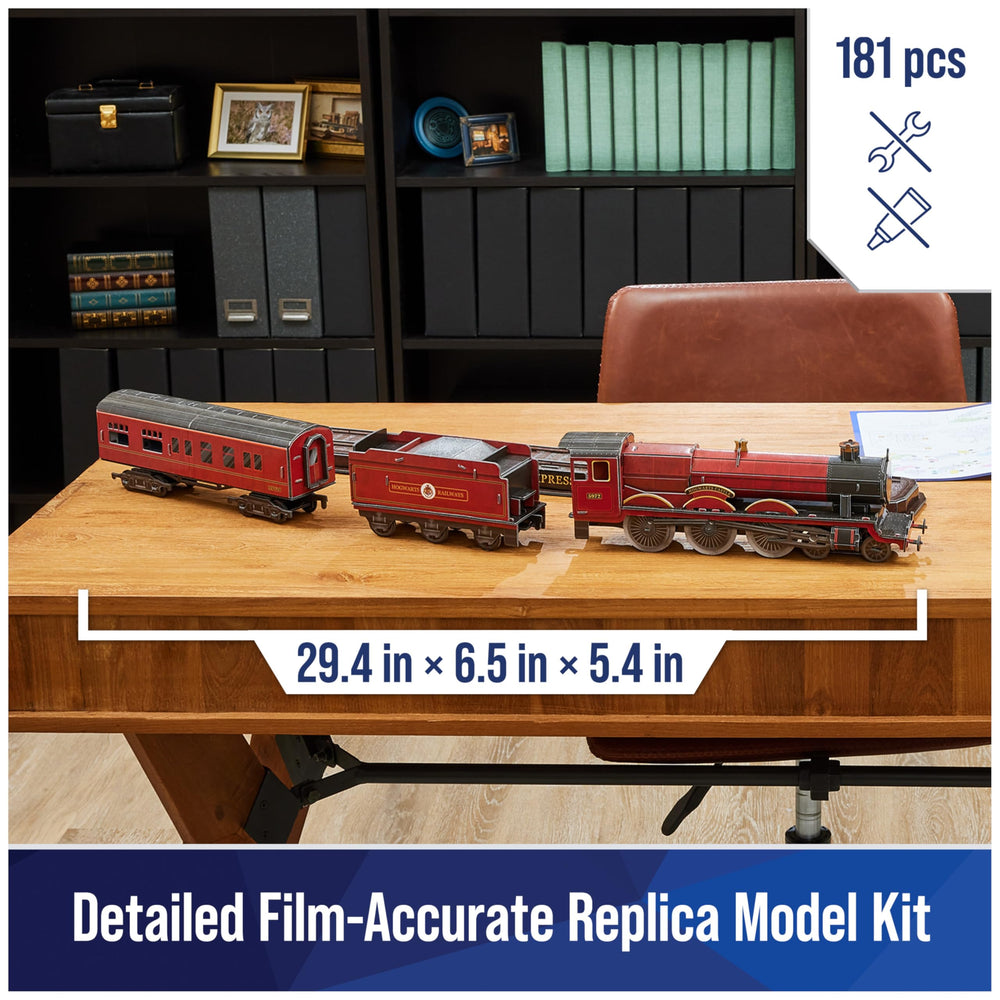 4D Build Hogwarts Express side view shows punch-out pieces for quick assembly.