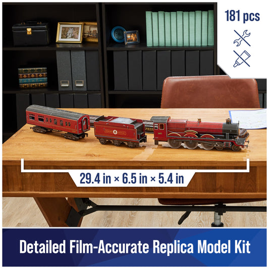 4D Build Hogwarts Express side view shows punch-out pieces for quick assembly.