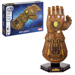 4D Build Infinity Gauntlet punch-out pieces ready for display
