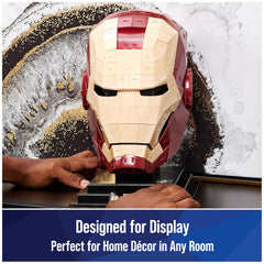 4D Build Iron Man helmet complete on display