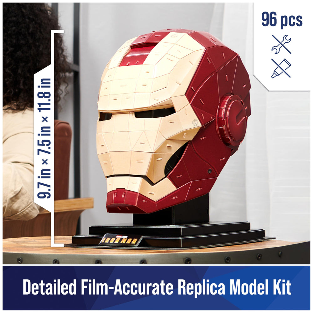 4D Build Iron Man helmet stand supports secure shelf display