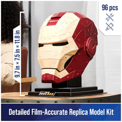 4D Build Iron Man helmet stand supports secure shelf display