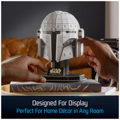 Compact helmet size ideal for shelves and desks