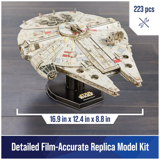 Glue and stand included with the 4D Build Millennium Falcon kit for easy assembly