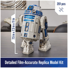 4D Build R2-D2 assembled view showing size and stand