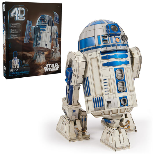 4D Build R2-D2 cardstock model face detail for authentic Star Wars display
