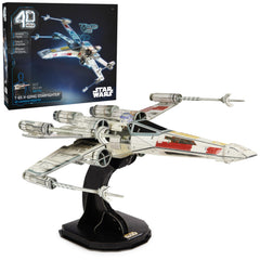 4D Build T-65 X-Wing front view for movie-quality shelf display