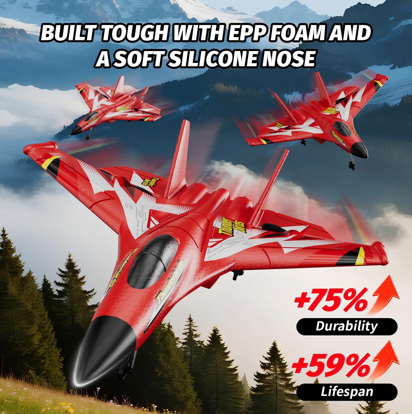 4DRC foam RC plane night lights enhance after-dark visibility and fun