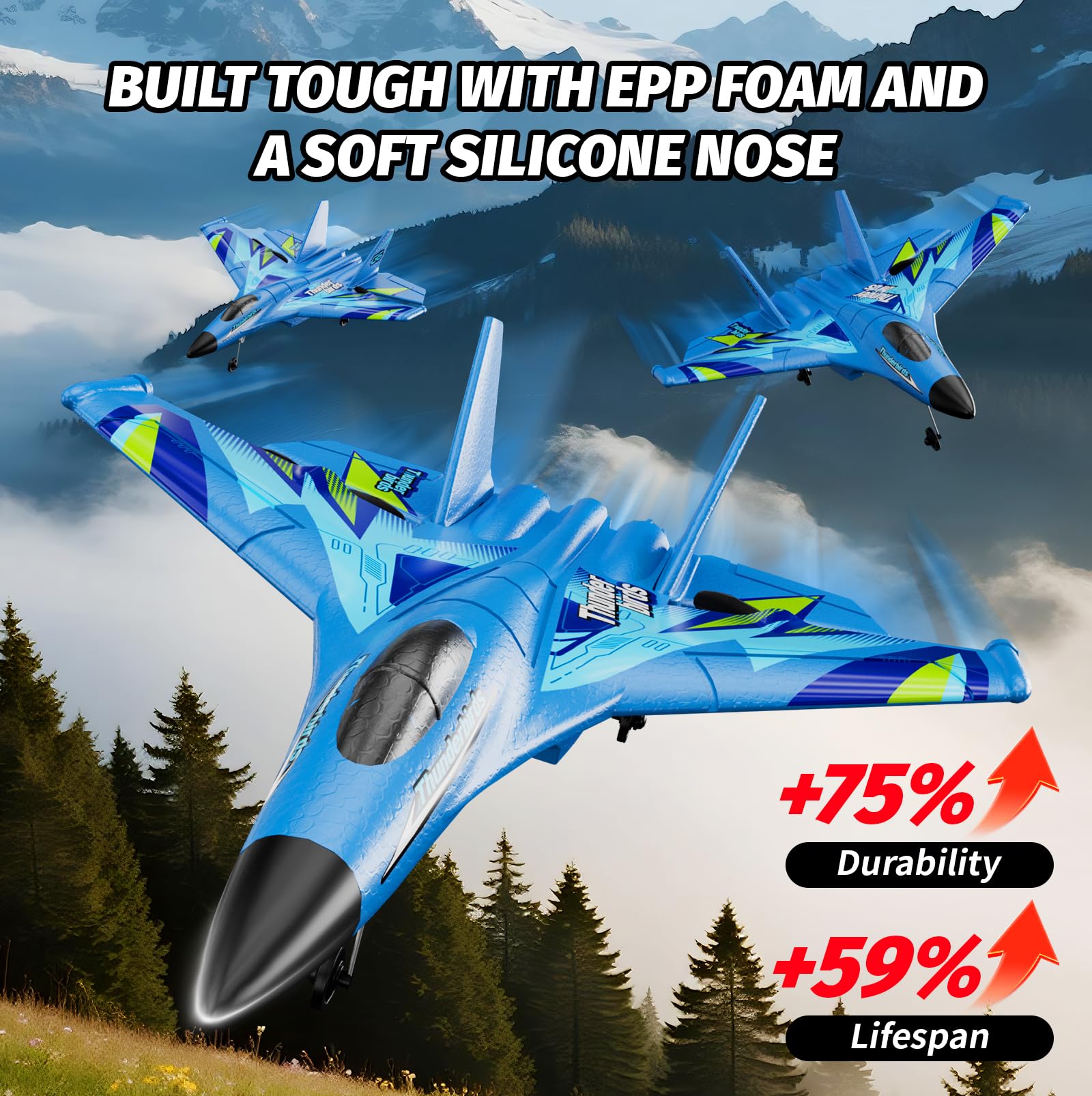 4DRC RC plane with night lights for dusk flights