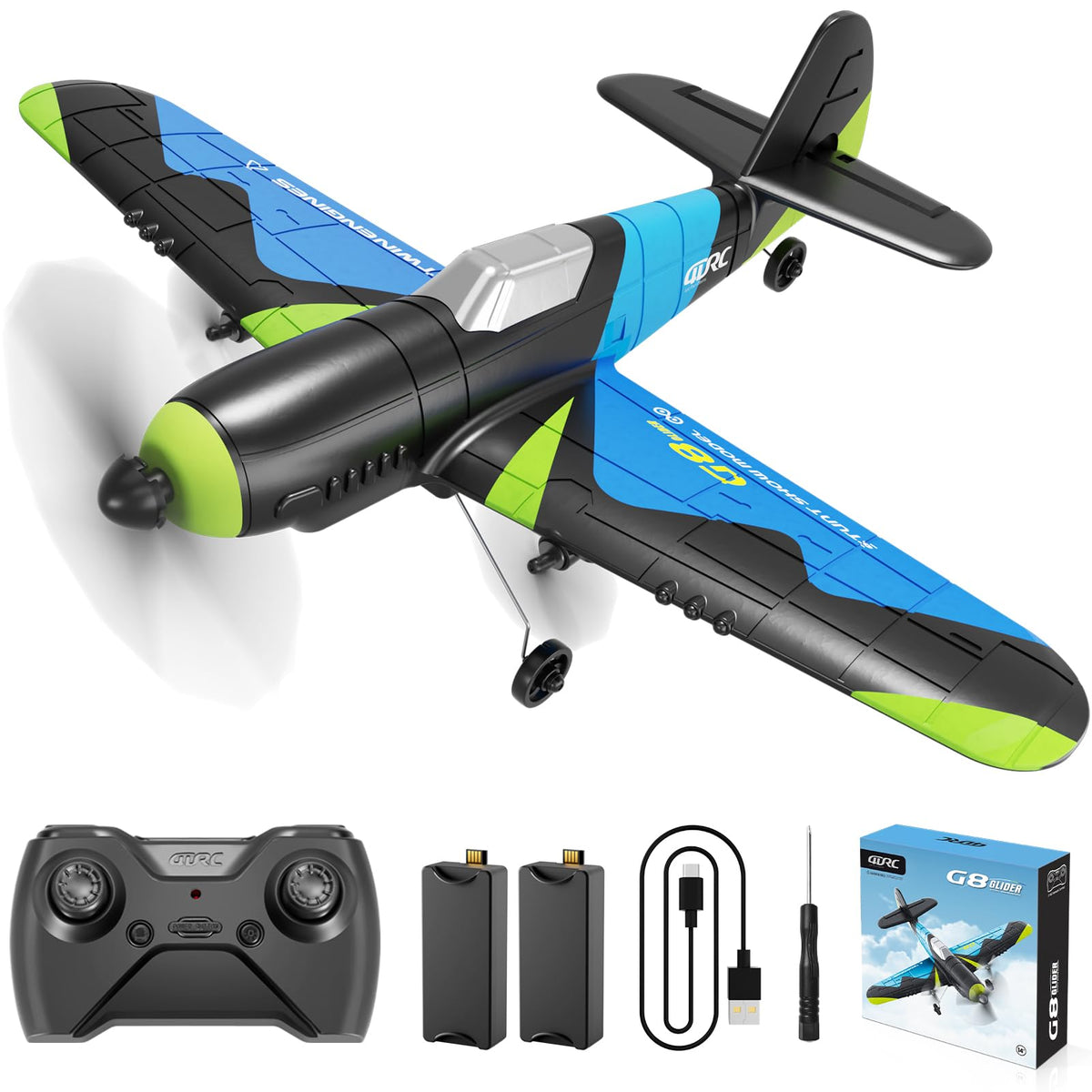 4DRC G8 foam RC plane front view for easy indoor and outdoor flights