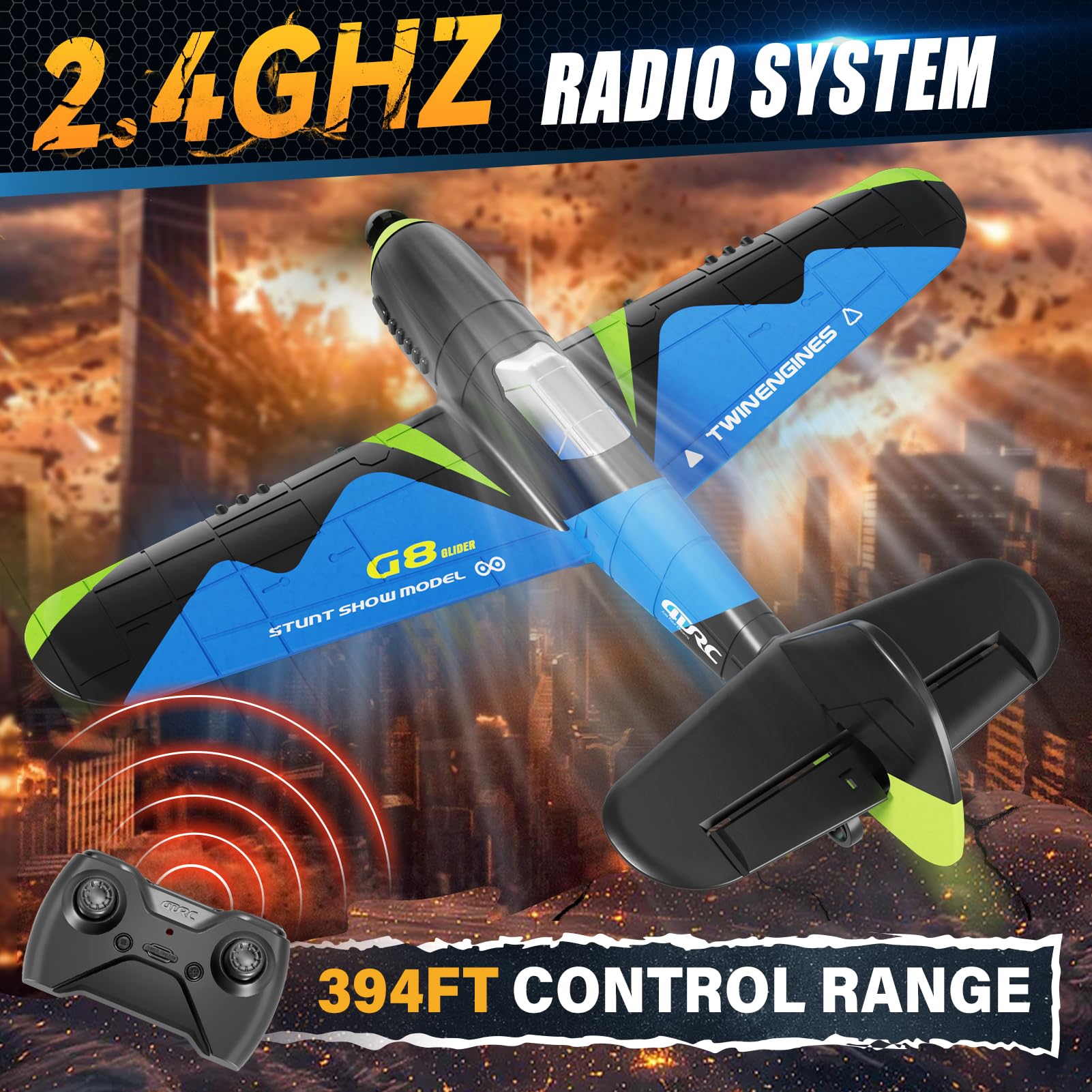 4DRC G8 night LED flight image shows bright visibility for dusk play