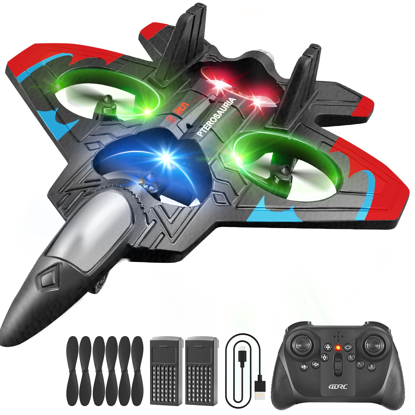4DRC RC Plane front view, beginner-friendly design for easy flights.