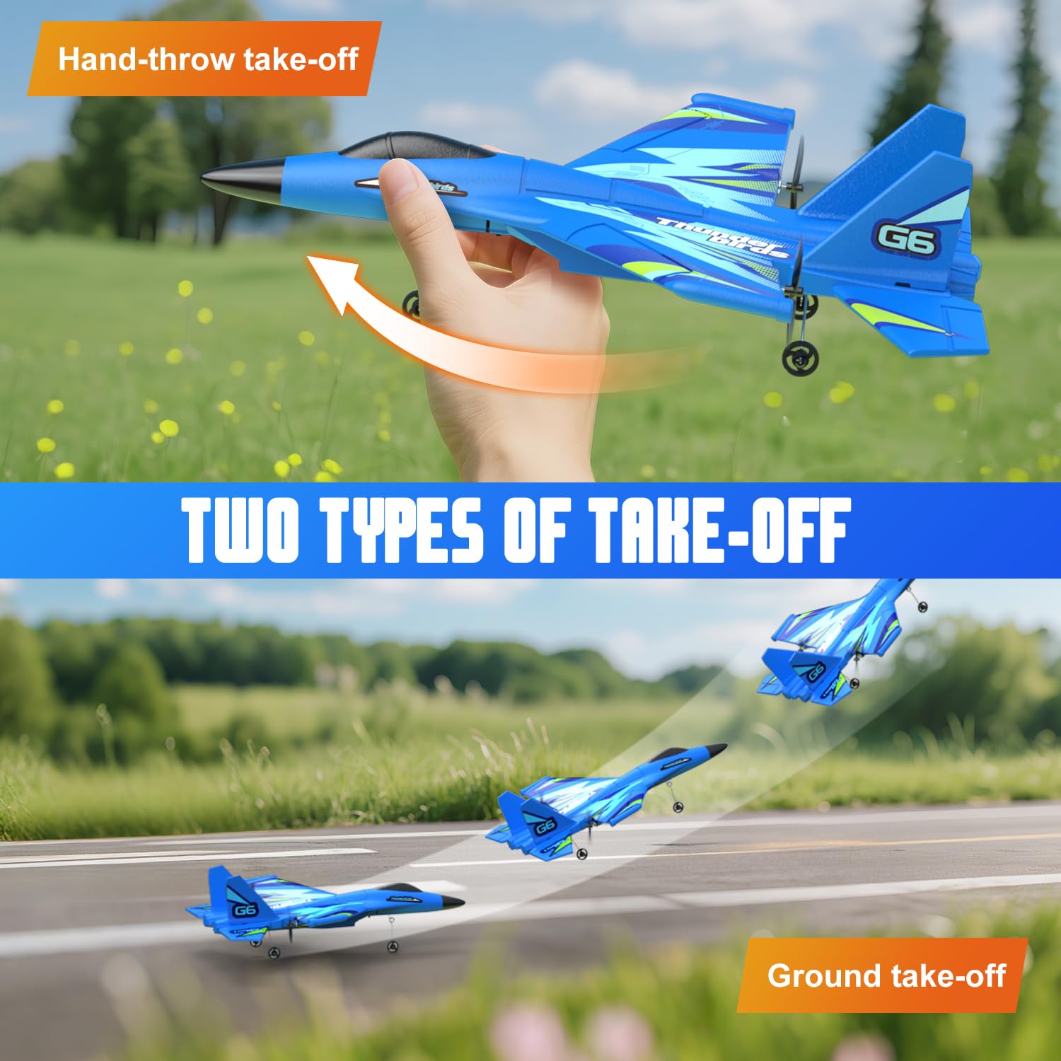 4DRC RC plane with LED night lights for dusk flights