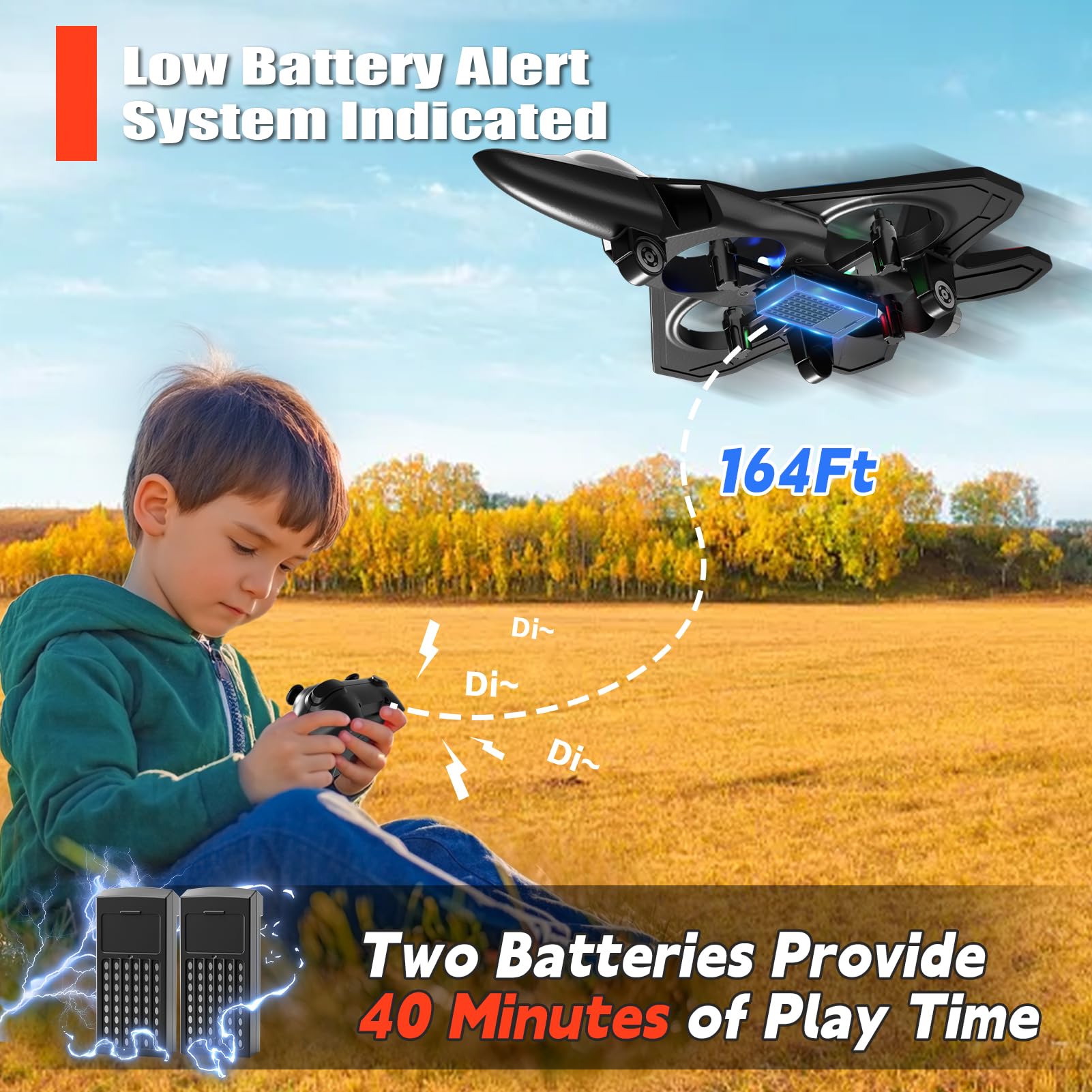4DRC RC Plane takeoff and landing feature simplifies launches for beginners.