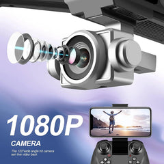4DRC V14 with 1080p camera provides FPV live feed up to 80 meters.