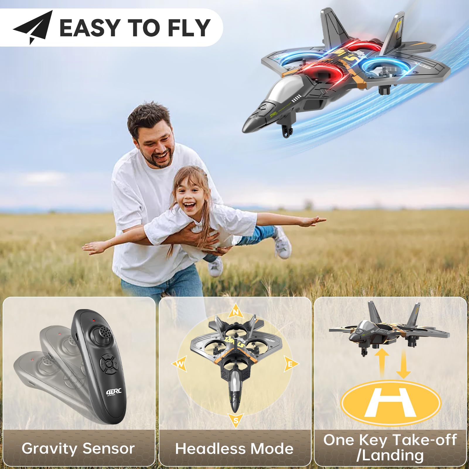4DRC V17 foam airplane side view highlighting lightweight frame