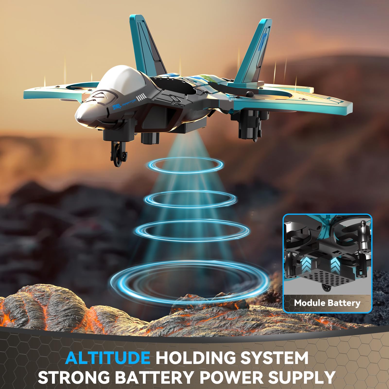 4DRC V17 LED lights illuminate night flights with a magical glow.