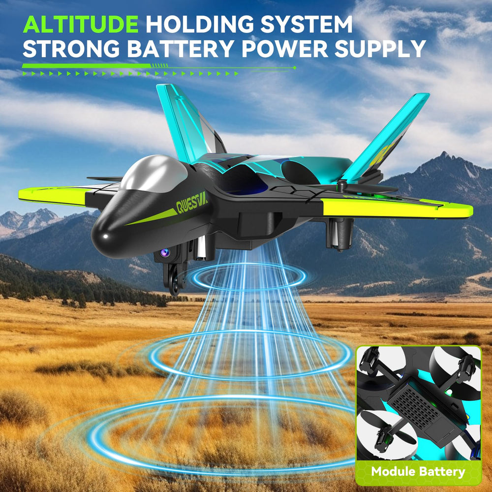 4DRC V31 camera plane performing a 360° flip during an aerial stunt