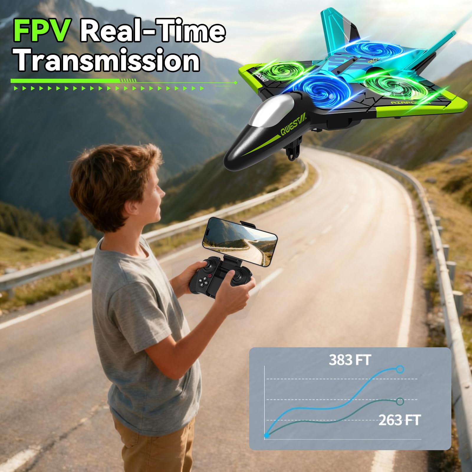 4DRC V31 camera plane night LED highlighting vivid lights for evening flights