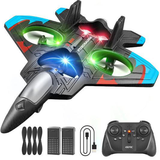 4DRC V32 foam RC airplane performing a 360° flip for dynamic fun