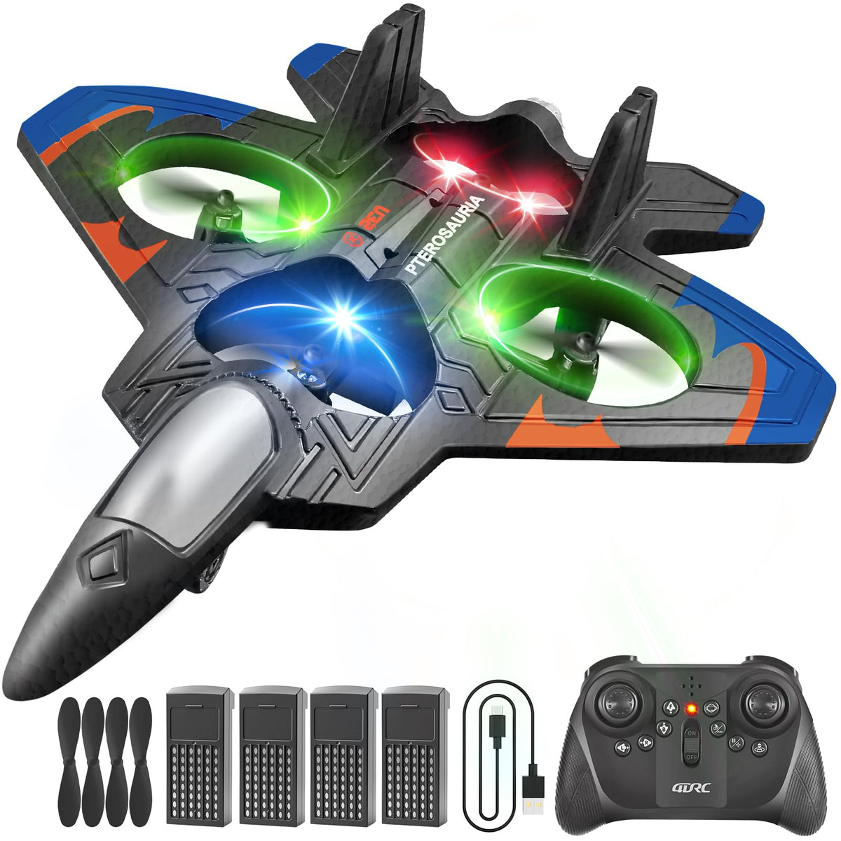 4DRC V32 foam RC airplane front view for agile backyard flights.