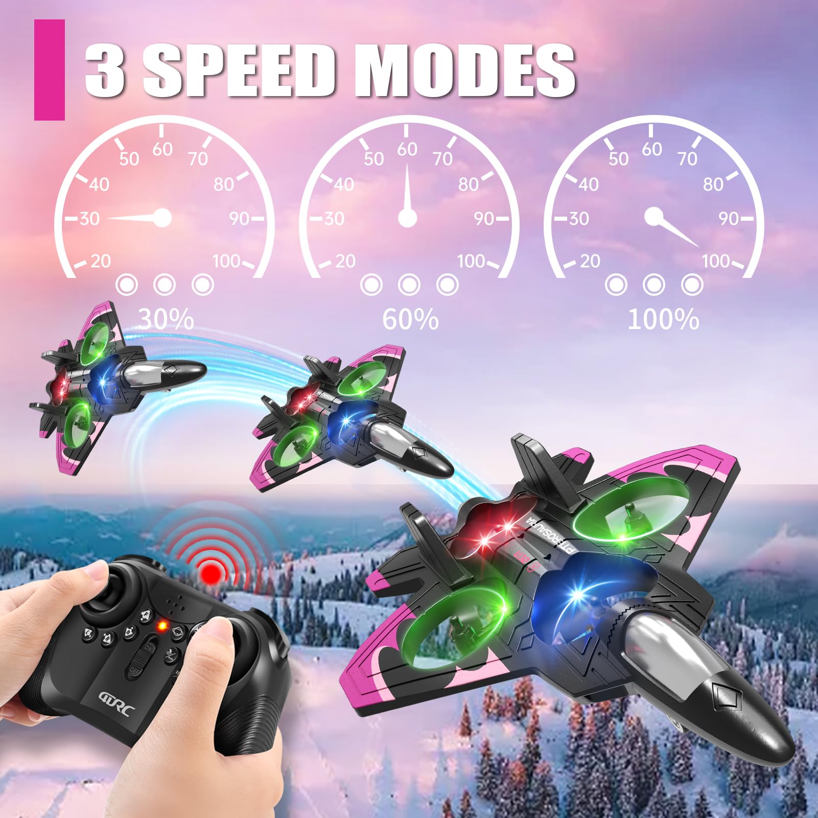 4DRC V32 RC plane altitude hold stabilizes practice flights.