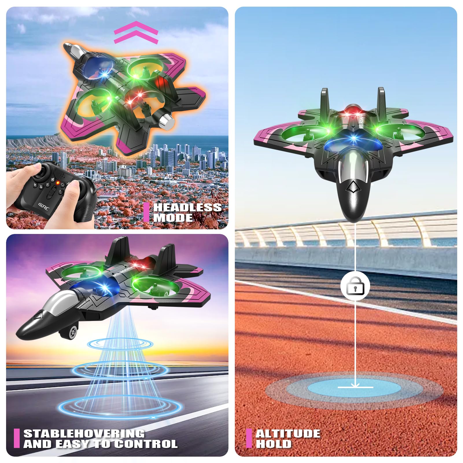4DRC V32 RC plane headless mode eases piloting for new flyers.