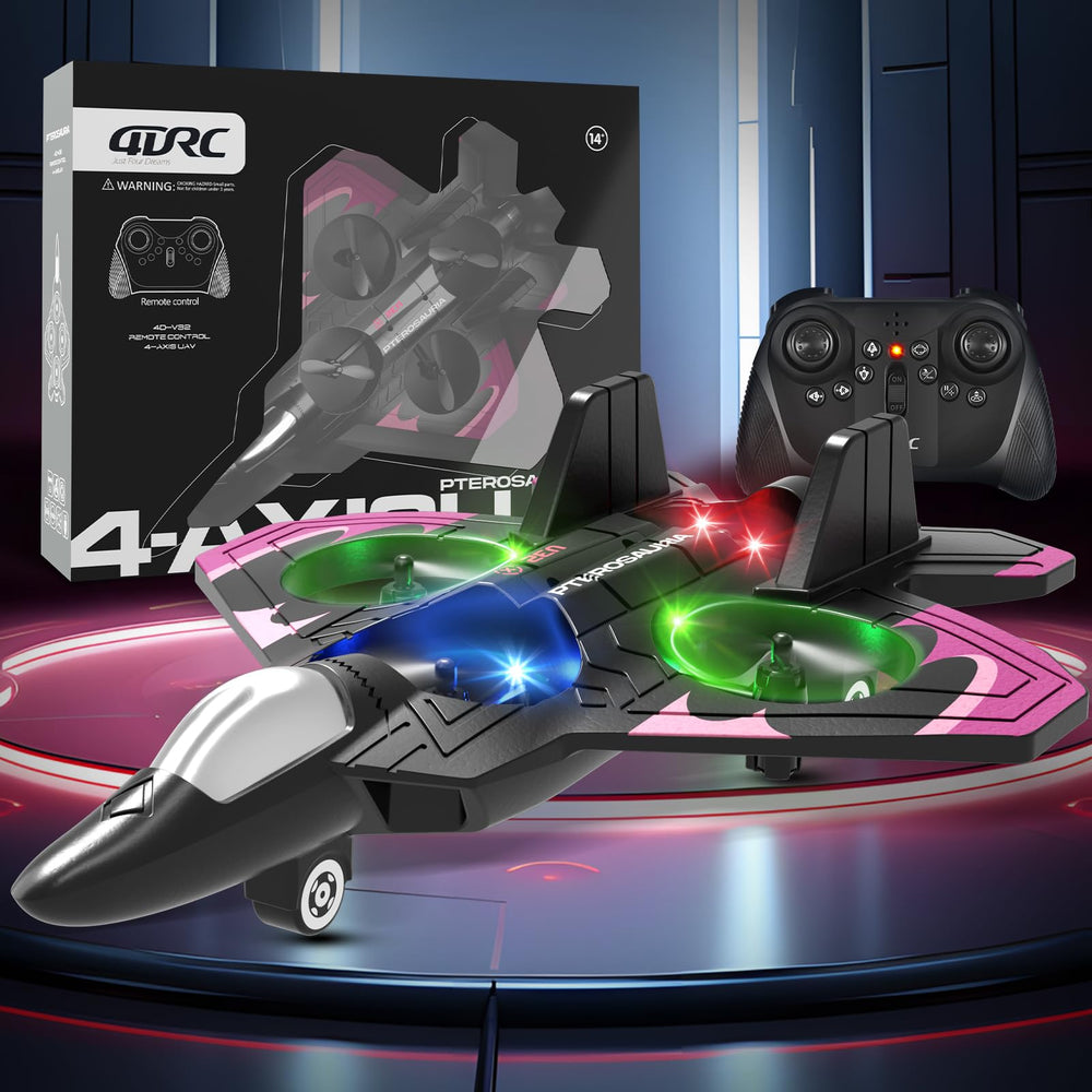 4DRC V32 RC plane night flight with LED lights enchants family evenings.