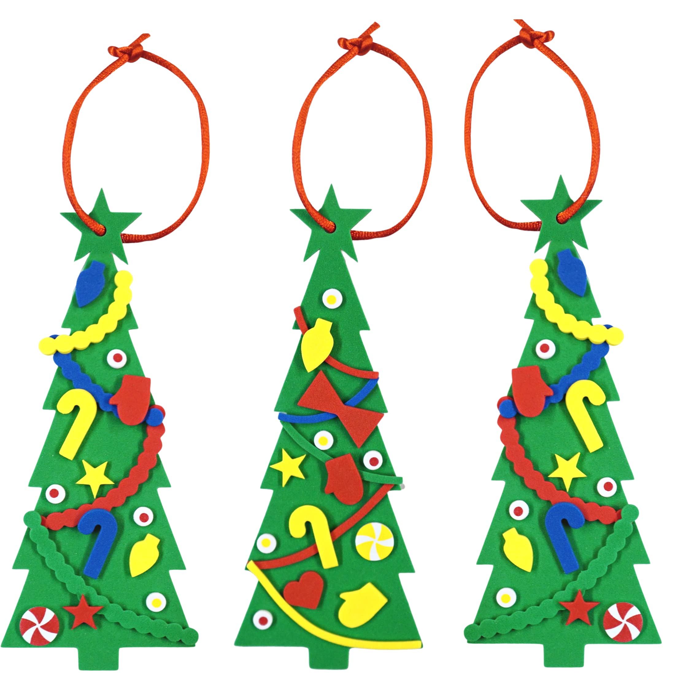 No glue required, making it easy for kids to finish ornaments.