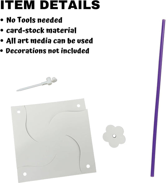 4E's Novelty color your own pinwheels kit ready for kids to customize.