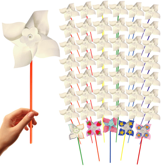 4E's Novelty DIY pinwheels kit pack for classroom crafts and bulk party favors.