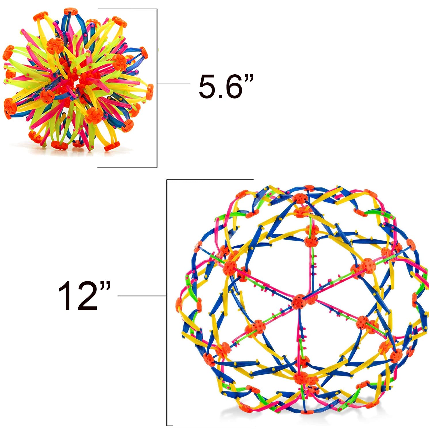 Close-up of the expanding sphere highlighting tactile motion for stress relief.