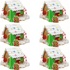 4E's Novelty foam gingerbread house kit 6-pack for creative decorating and display