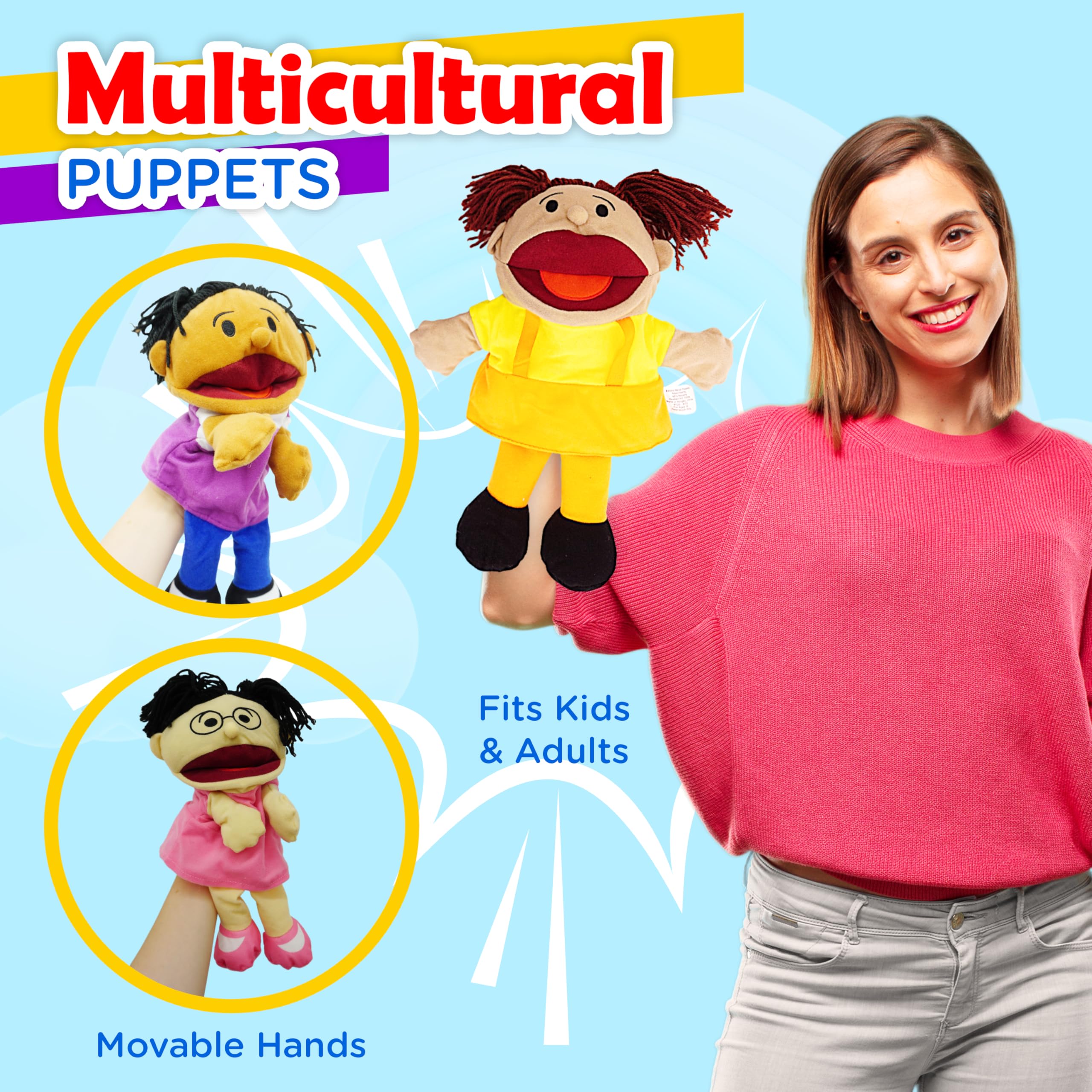 Soft plush texture of 4E's Novelty puppets for comfortable handling