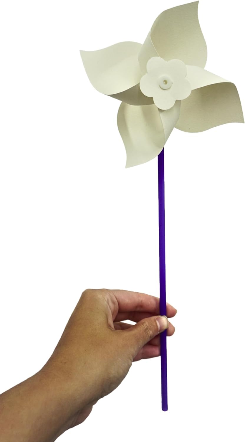 4E's Novelty pinwheel craft easy assembly shown with clear instructions.