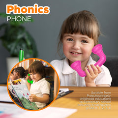 4E's Novelty whisper phones green pack supports fluency in shared reading activities
